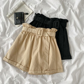 Modernas sieviešu bikses ar jostu platu modeli