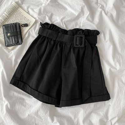 Modernas sieviešu bikses ar jostu platu modeli