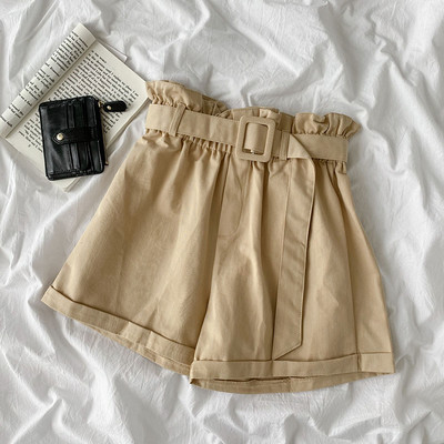 Modernas sieviešu bikses ar jostu platu modeli