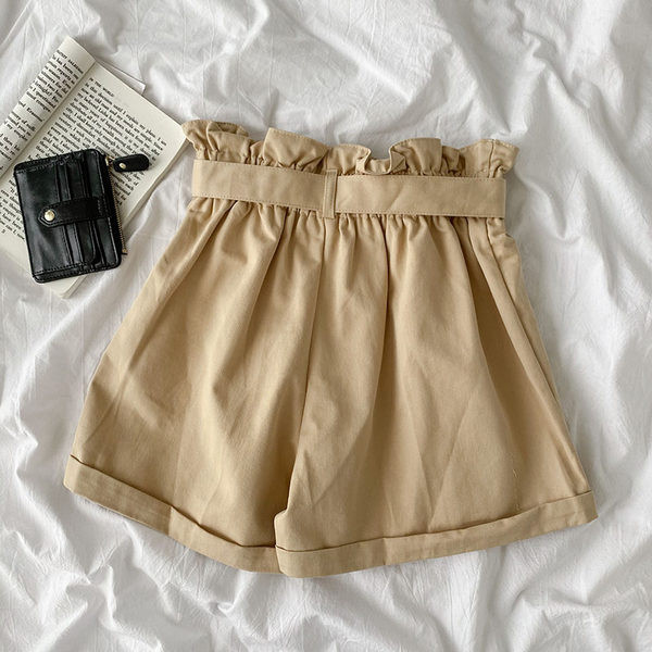 Modernas sieviešu bikses ar jostu platu modeli