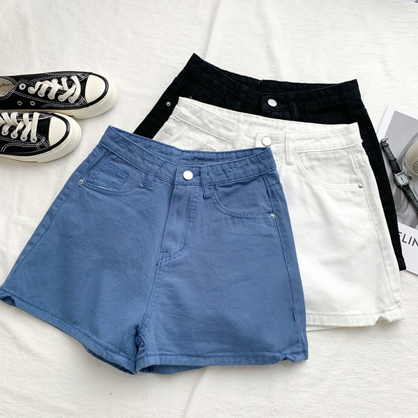 Pantaloni scurți casual de damă din denim în mai multe culori