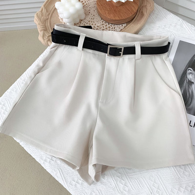 Pantaloni scurți de vară de damă cu curea în mai multe culori