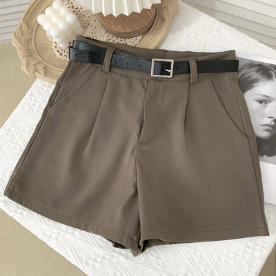 Pantaloni scurți de vară de damă cu curea în mai multe culori