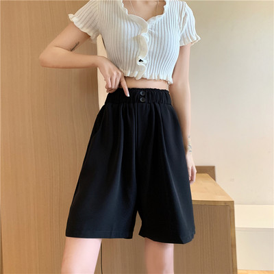 Ikdienas sieviešu bikses 3/4 garuma vienkāršs modelis