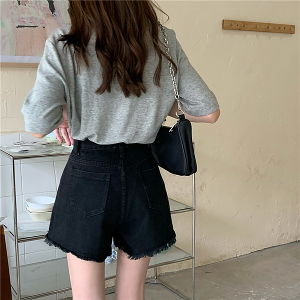 Ženske traper kratke hlače jednobojni model