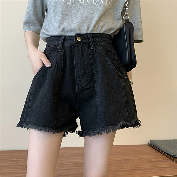 Ženske traper kratke hlače jednobojni model