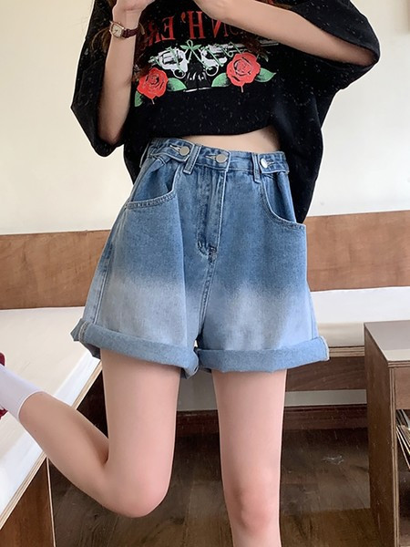 Актуален дамски панталон с висока талия 3/4 дължина