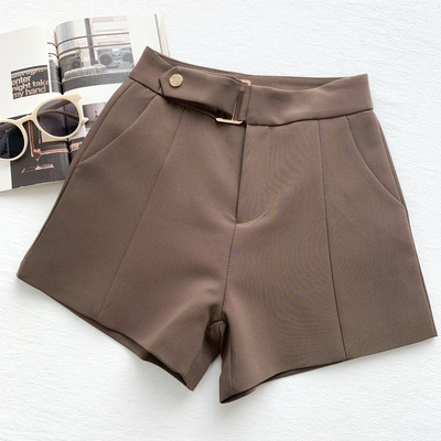 Pantaloni scurți casual cu cataramă metalică - mai multe culori