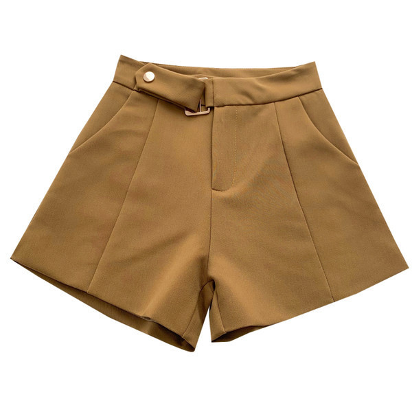 Pantaloni scurți casual cu cataramă metalică - mai multe culori