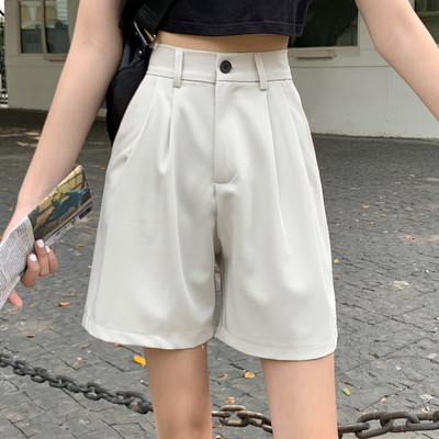 Ежедневен модел дамски панталон 3/4 дължина с висока талия