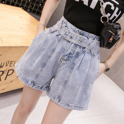 Pantaloni scurți casual de damă din denim cu buzunare