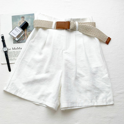 Ikdienas sieviešu šorti ar jostiņu un kabatām vairākās krāsās