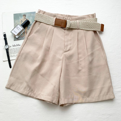 Ikdienas sieviešu šorti ar jostiņu un kabatām vairākās krāsās