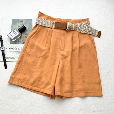 Ikdienas sieviešu šorti ar jostiņu un kabatām vairākās krāsās