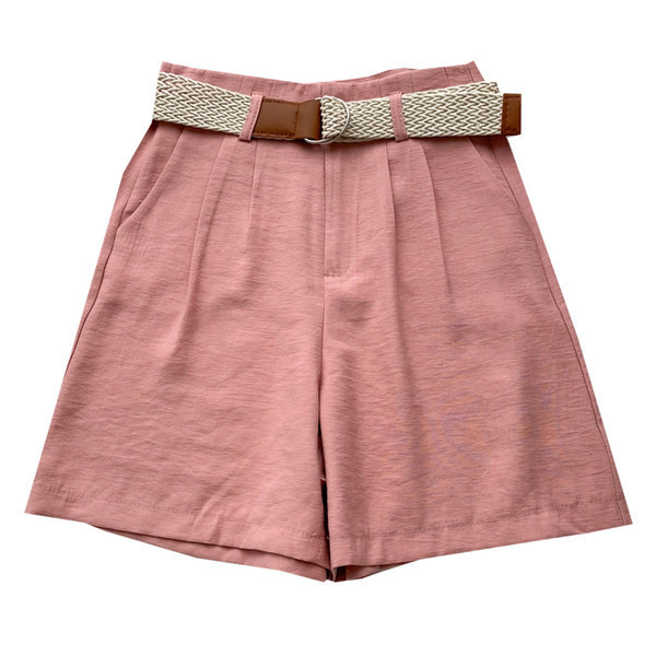 Ikdienas sieviešu šorti ar jostiņu un kabatām vairākās krāsās