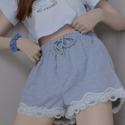 Ženske casual hlače s vezicama i čipkom