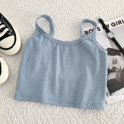 Jauna modeļa īss sieviešu topiņš ar plānām lencītēm - vairākās krāsās