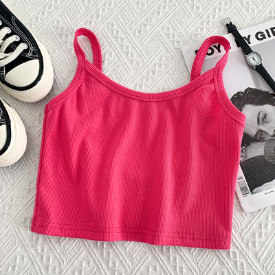 Jauna modeļa īss sieviešu topiņš ar plānām lencītēm - vairākās krāsās