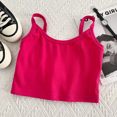 Jauna modeļa īss sieviešu topiņš ar plānām lencītēm - vairākās krāsās