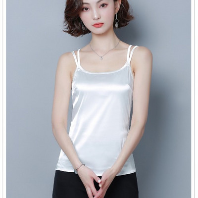 Maieu de damă cu bretele subțiri și broderie pe spate