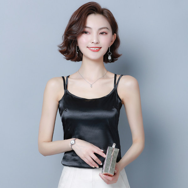 Maieu de damă cu bretele subțiri și broderie pe spate