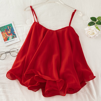 Stilīgs sieviešu piegriezuma tops ar plānām lencēm