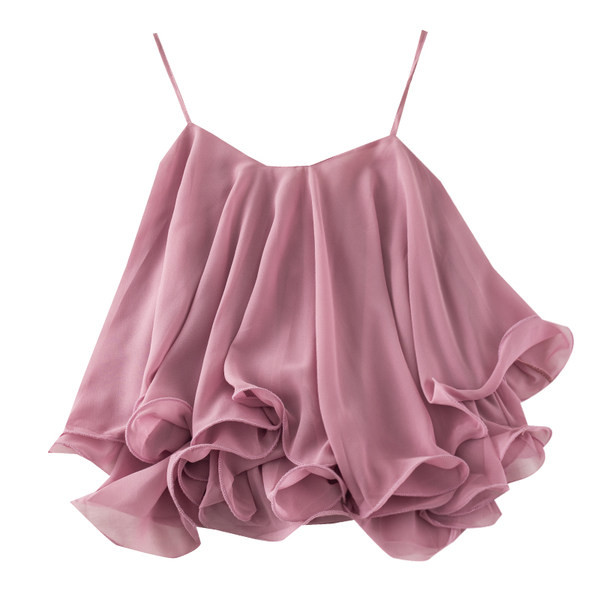 Stilīgs sieviešu piegriezuma tops ar plānām lencēm