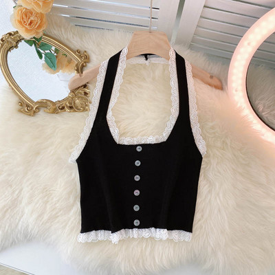 Sieviešu krekliņš ar pogām un mežģīnēm vairākās krāsās