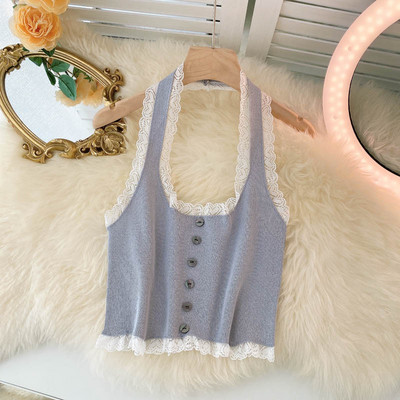 Sieviešu krekliņš ar pogām un mežģīnēm vairākās krāsās