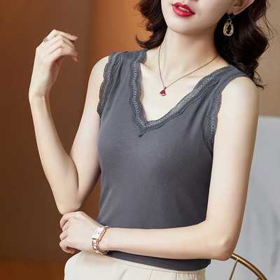 Jauna modeļa sieviešu topiņš ar mežģīnēm