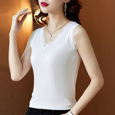 Jauna modeļa sieviešu topiņš ar mežģīnēm