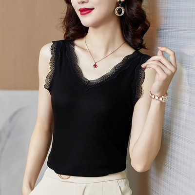 Jauna modeļa sieviešu topiņš ar mežģīnēm