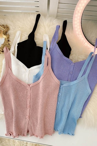 Sieviešu bikses ar plānām lencēm un pogām - vairākās krāsās