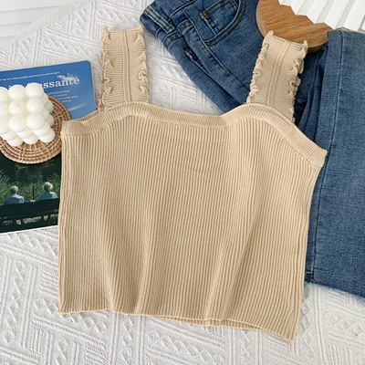 Ikdienas sieviešu topiņš ar platām lencēm - vairākās krāsās