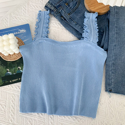 Ikdienas sieviešu topiņš ar platām lencēm - vairākās krāsās