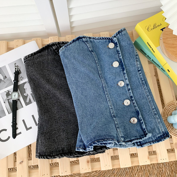 Jauna modeļa sieviešu džinsa krūtis zilā un melnā krāsā