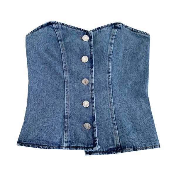 Jauna modeļa sieviešu džinsa krūtis zilā un melnā krāsā