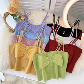 Maieu de damă cu bretele subțiri și panglică