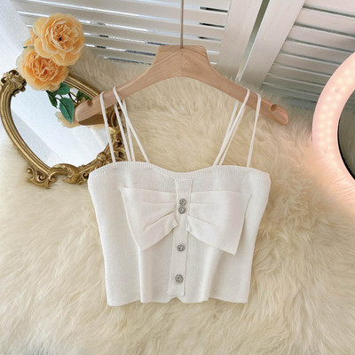 Maieu de damă cu bretele subțiri și panglică