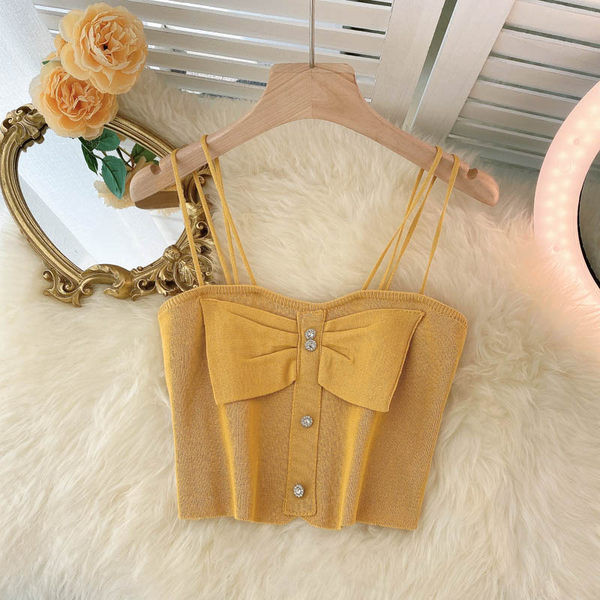 Maieu de damă cu bretele subțiri și panglică