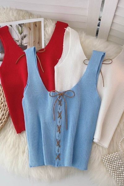 Дамски потник от рипс с връзки в няколко цвята