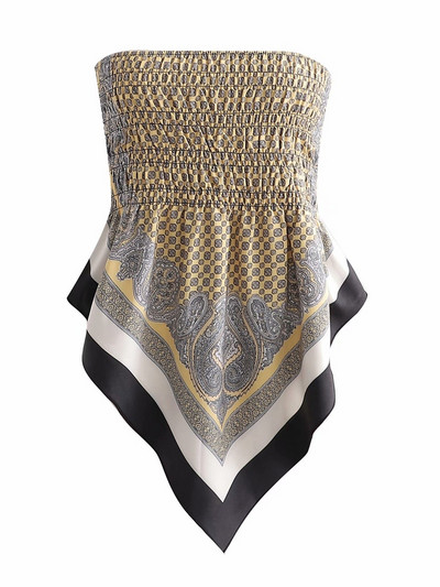 Sieviešu moderns krūtis asimetrisks raksts ar rakstu