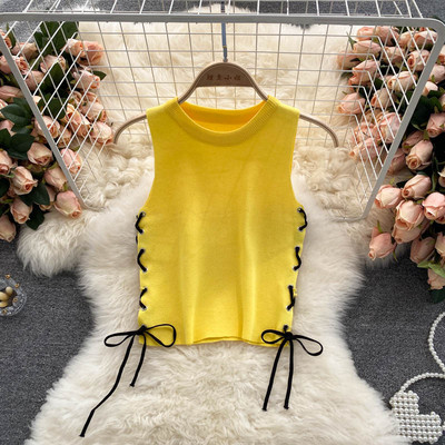 Jauna modeļa velveta sieviešu tops ar saitēm un apaļu kakla izgriezumu