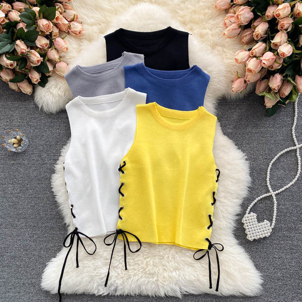 Jauna modeļa velveta sieviešu tops ar saitēm un apaļu kakla izgriezumu