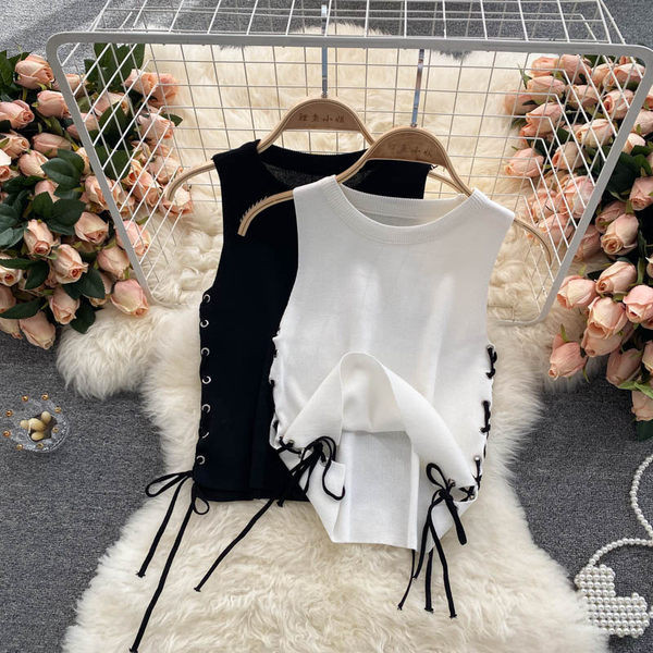 Jauna modeļa velveta sieviešu tops ar saitēm un apaļu kakla izgriezumu