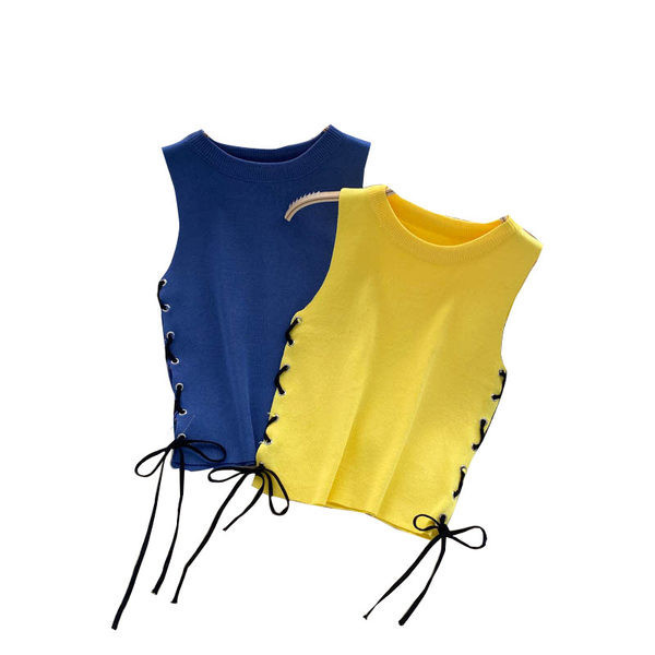 Jauna modeļa velveta sieviešu tops ar saitēm un apaļu kakla izgriezumu