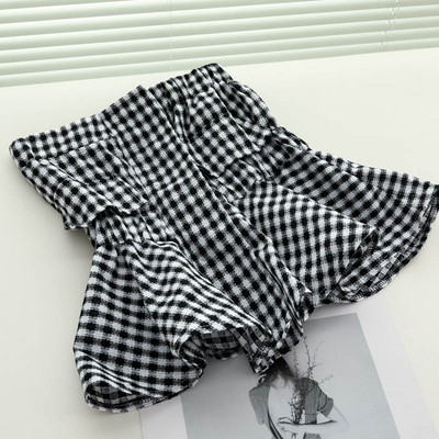 Mūsdienīgs sieviešu rūtains, garens krūšturis ar rāvējslēdzēju