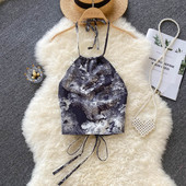 Maieu de damă de culoare gri, cu bretele și spate gol