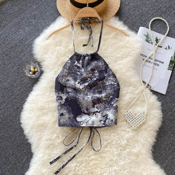 Maieu de damă de culoare gri, cu bretele și spate gol