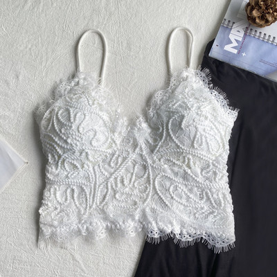 Ženski ljetni bustier od čipke s tankim naramenicama
